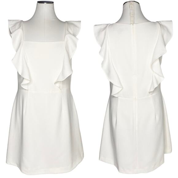 French Connection Whisper Square Neck Ruffle Dress size 12 - Picture 8 of 8